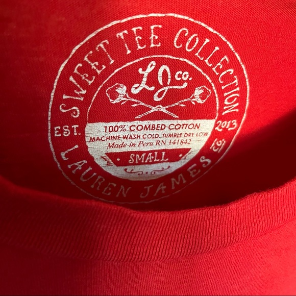 LJ Lauren James Christmas 🎅 Red Long Sleeve Tee Small - Picture 5 of 5